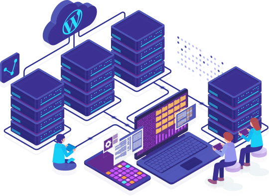 Administrator in a server room